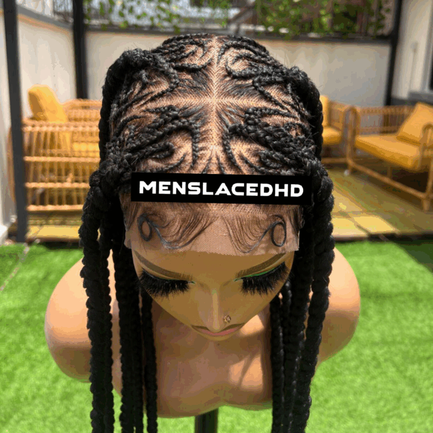 30" full lace Geometric stitch box braids wig
