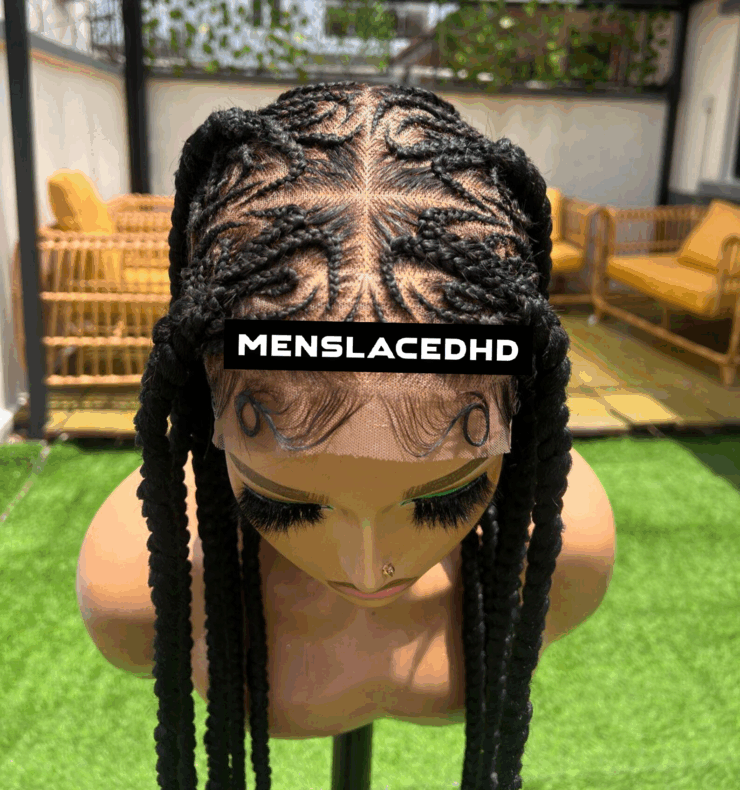 30" full lace Geometric stitch box braids wig