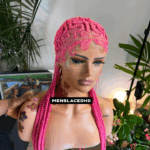 Pink zigzag wig