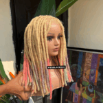 Pastel locs human hair dread locs Hd full lace wig