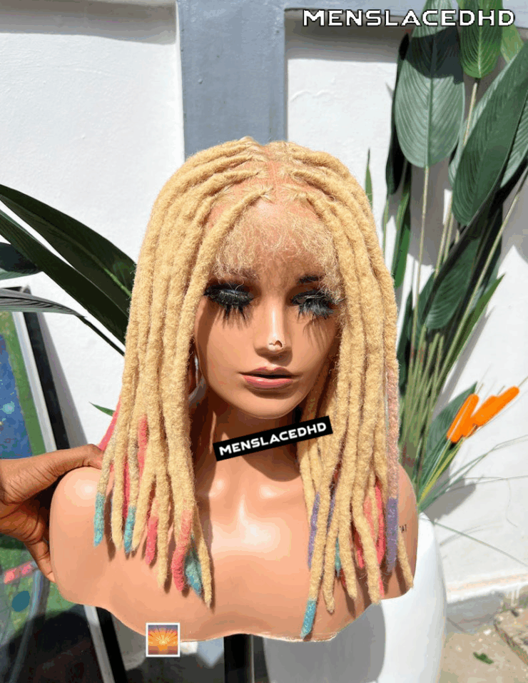 Pastel Locs Human Hair Dread Locs HD Full Lace Wig - Image 6
